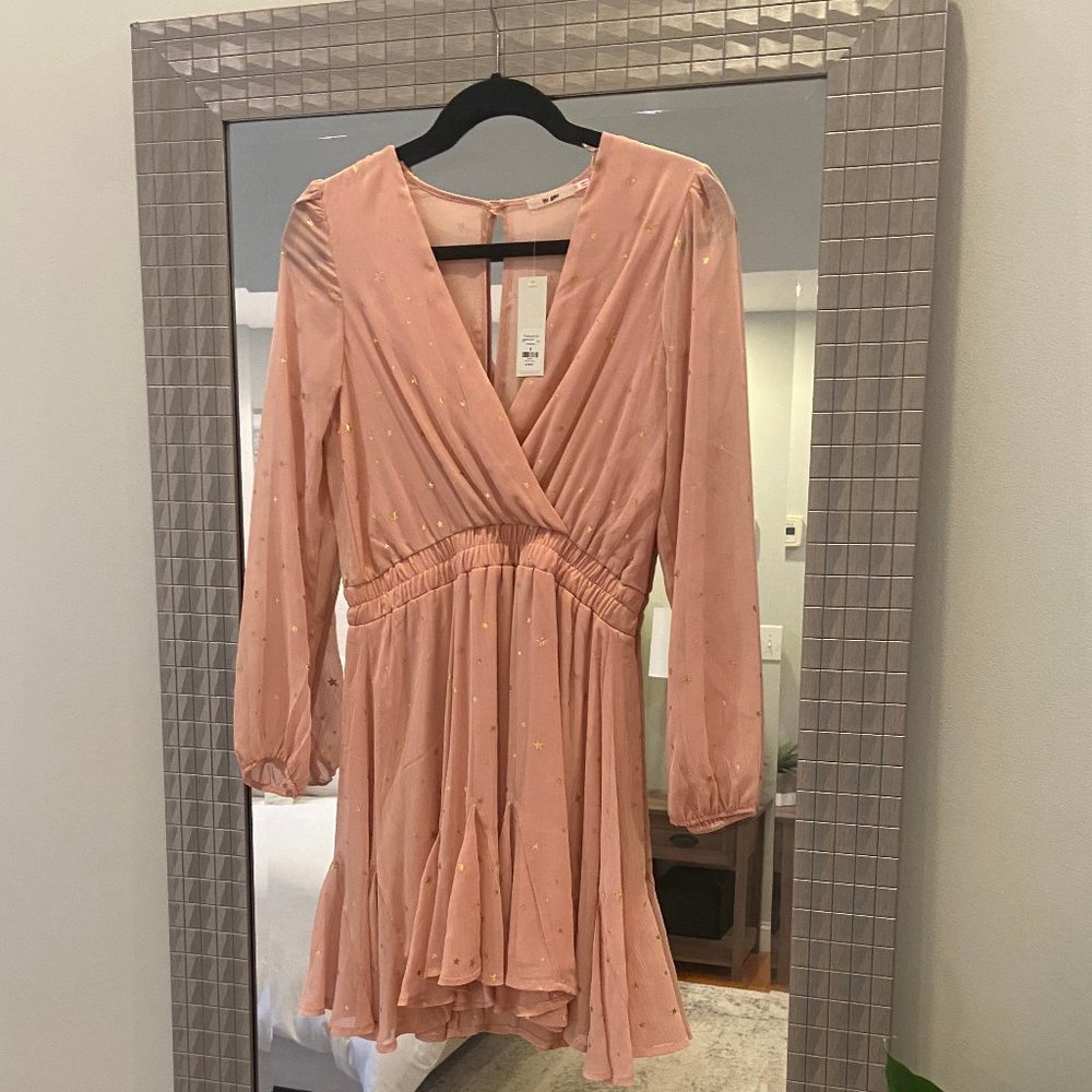 Me Ami Pink Dress with Gold Stars